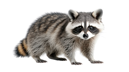 Raccoon Stance: A detailed image of a raccoon standing upright, highlighting its distinctive features and captivating presence, showcasing the beauty of the wildlife.