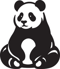 Panda black silhouette vector