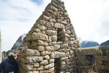 ペルーの青空の天空の遺跡、マチュピチュ遺跡
