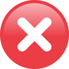 Fototapeta premium glossy cross icon vector. no, false