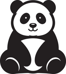Fototapeta premium Panda black silhouette vector