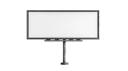 Blank Billboard on Pole: An empty billboard provides ample space for creative advertisement, displayed with simple and minimalist design, ideal for showcasing campaigns.