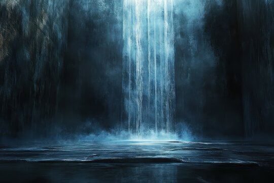 Mystical waterfall cavern