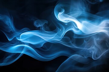 Obraz premium Abstract smoke art, blue and white