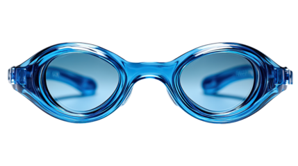Swimming Goggles: Modern blue swimming goggles, designed for the water, capturing clarity and precision in aquatic sports