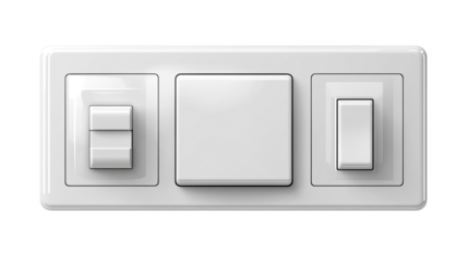 Electrical Switch: The image showcases a modern electrical switch, likely made of a smooth, clean material and designed for effortless use in any contemporary setting.