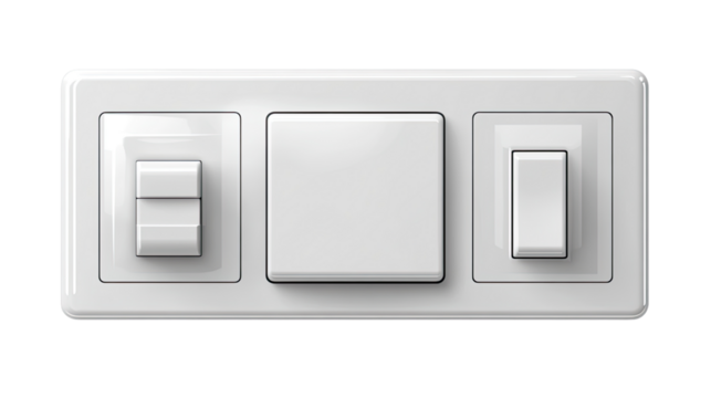 Electrical Switch: The image showcases a modern electrical switch, likely made of a smooth, clean material and designed for effortless use in any contemporary setting.