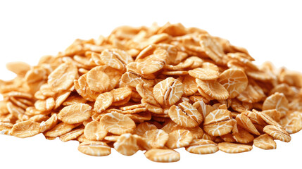 Rolled Oats: A close-up view of rolled oats, showcasing the texture and detail of each individual flake, perfect for breakfast, cereal, and oatmeal