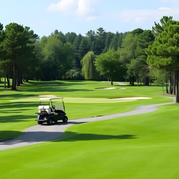 Un verde bien organizado de campo de golf
