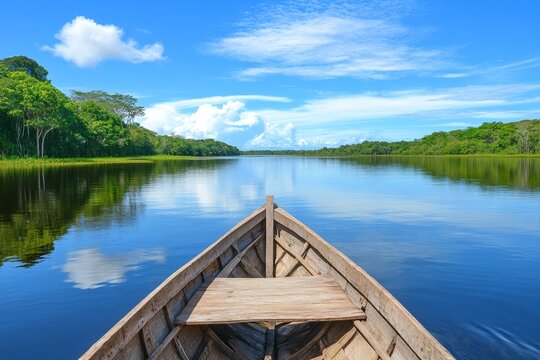 A boat tour through the Caroni Swamp, with the reflection of the mangrove trees on the water