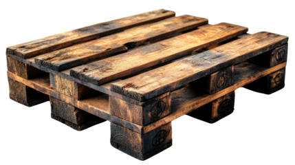 Wooden Pallet: A weathered and sturdy wooden pallet, offering a glimpse into the world of cargo and logistics, embodying the raw, rustic charm of industry and transportation.