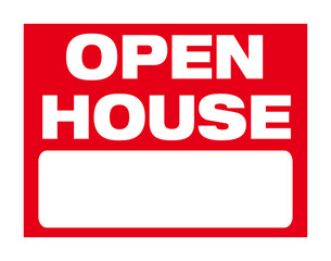 Open House Red and White Yard Sign Design