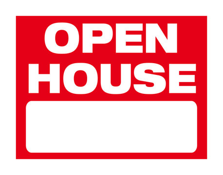 Open House Red and White Yard Sign Design