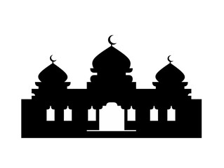 mosque silhouette vector design. mosque background vector. black mosque vector isolated background. Islamic theme. vector eps