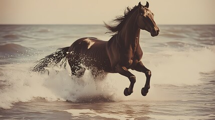 horse on the beach