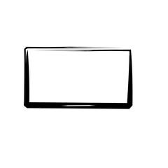 Simple hand drawn black rectangle with wavy and uneven lines vector illustration