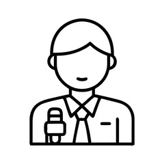 Obraz premium News reporter holding a microphone in a professional setting 