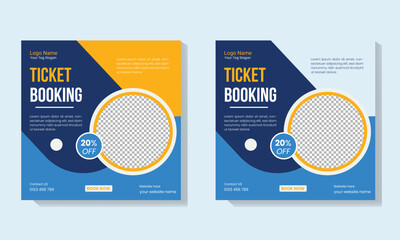 Airline Cheap Flight Ticket Booking Template for Promotional Advertising