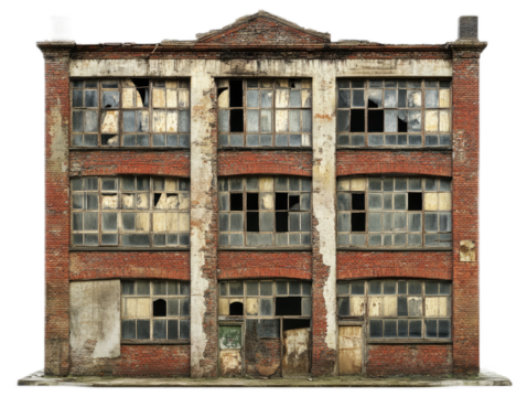 Japanese-inspired minimalist home with sliding paper screens, wooden verandah, and zen rock garden, isolated on white background