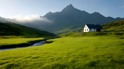 Secluded Mountain House Amidst Lush Green Valley