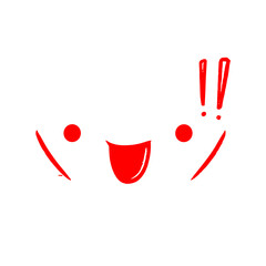 Exclamation mark icon, icon. Joy of meeting and surprise