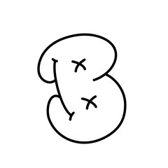 Playful Alphabet Bubble Balloon Graffiti Letter B Outline for Typography and Creative Design