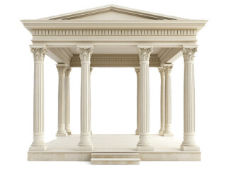 Obraz premium Open-air pavilion with columns supporting roof structure and no walls, isolated on white background