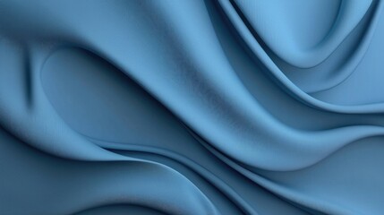 Obraz premium Smooth, flowing drapes of a muted blue fabric