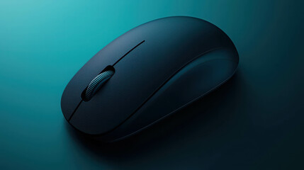 Modern Wireless Computer Mouse on a Gradient Background with Cool Tones and Sleek Design