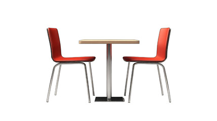 Various collection of modern wood table and Dining chair isolated on transparent background