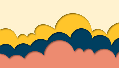 Soft gradient of layered clouds in pink, blue, and yellow tones