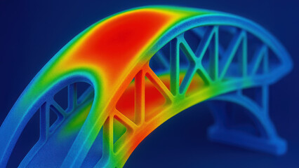 stunning simulation of engineering principles showcases bridge structure with stress analysis