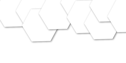 Fototapeta premium abstract hexagon texture pattern design.3d render of honeycomb white background abstract wall decorative in the bath copy space, technology, data