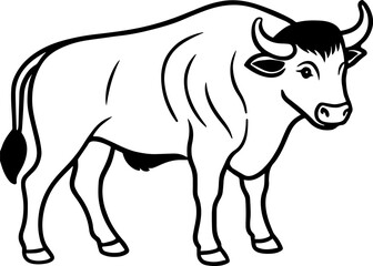 buffalo outline vector illustration