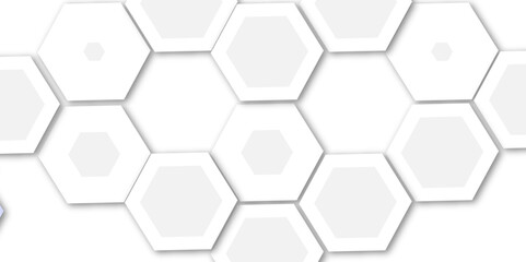Abstract light grey and white hexagon 3d effect pattern with shadow seamless texture background. Use for book, poster, flyer, website vector illustration.