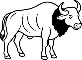 buffalo outline vector illustration