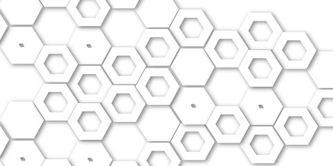 Abstract light grey and white hexagon 3d effect pattern with shadow seamless texture background. Use for book, poster, flyer, website vector illustration.