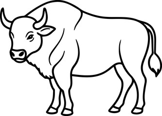 buffalo outline vector illustration