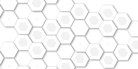 Abstract light grey and white hexagon 3d effect pattern with shadow seamless texture background. Use for book, poster, flyer, website vector illustration.