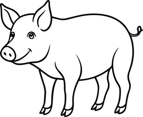 pig outline vector illustration