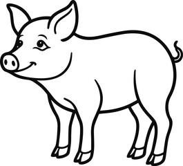 pig outline vector illustration