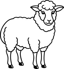 sheep outline vector illustration