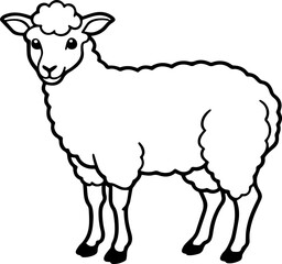 sheep outline vector illustration