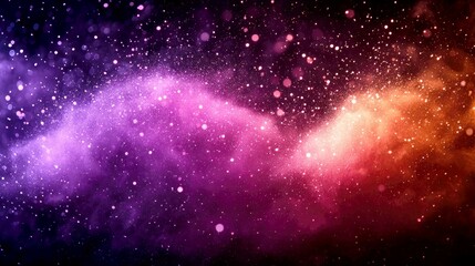 Cosmic Nebula: A vibrant swirl of purple, pink, and red hues across a dark night sky.