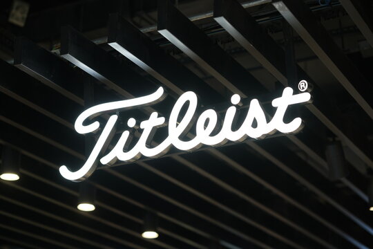 Shanghai,China-August 31st 2024: Titleist brand logo on store 