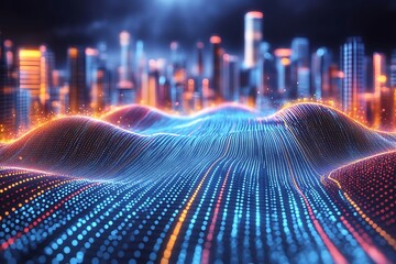 Futuristic city landscape digital art