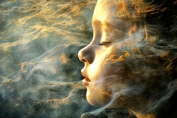 Low mood. Feeling lost. Metaphorical postpartum changes awareness of a loss of pleasure or interest. Mental disorder. Postpartum changes - cause of depression: abstract image of physical sta.