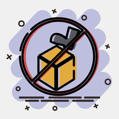 Icon do not step. Packaging symbol elements. Icons in comic style. Good for prints, posters, logo, product packaging, sign, expedition, etc.