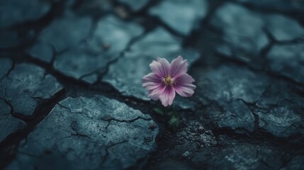 delicate flower growing on a roadside walkway.