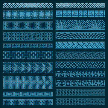 islamic old architectural patterns set 17 pcs